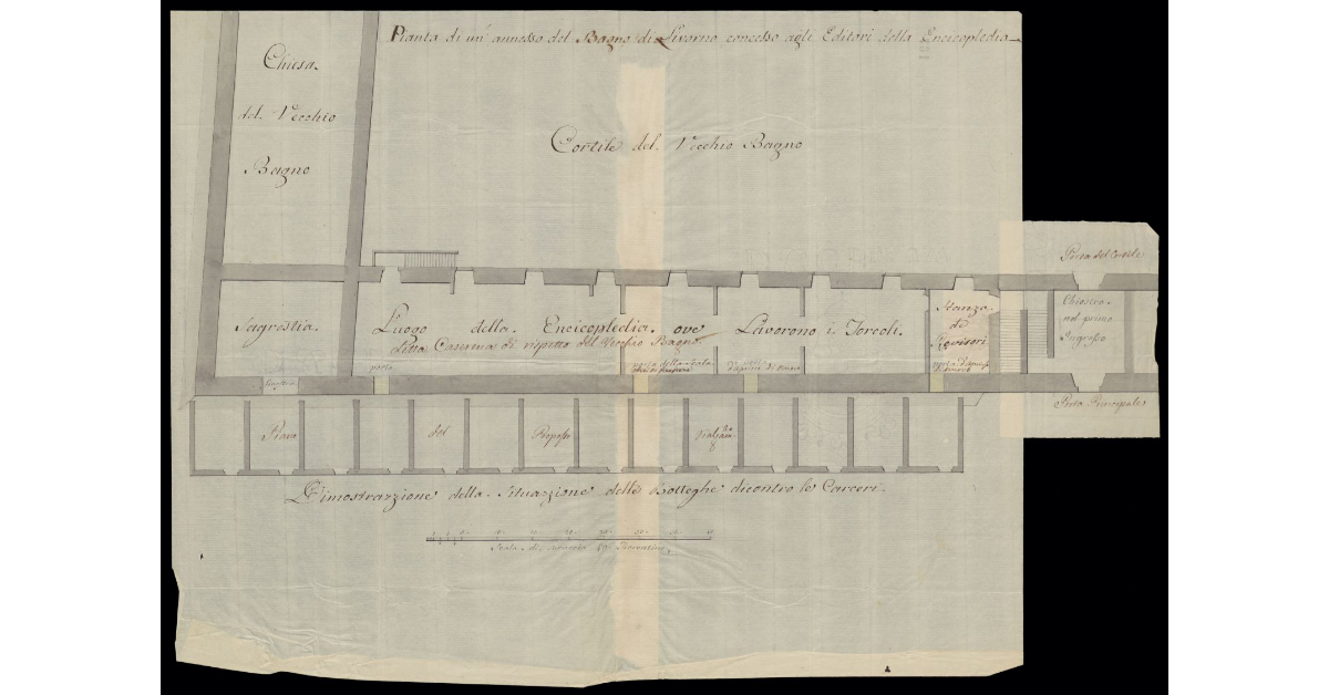 Pianta d'un annesso del Bagno di Livorno concesso agli Editori della Enciclopedia