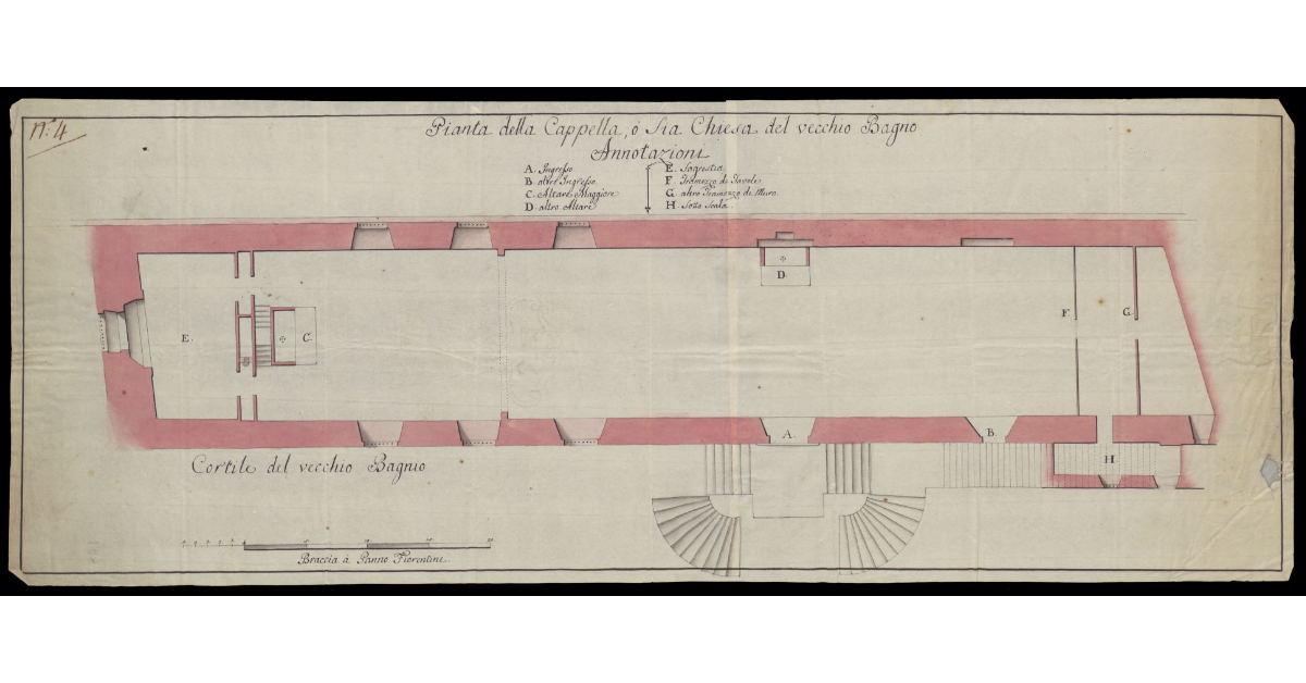 Pianta della Cappella o sia Chiesa del vecchio Bagno [dei forzati di Livorno]