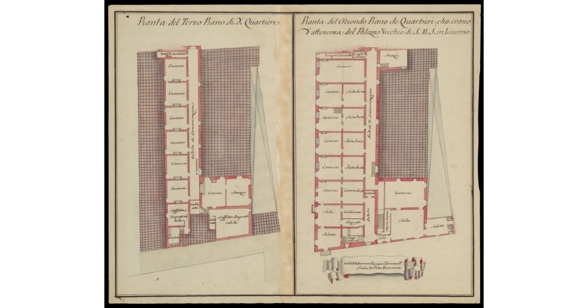 [Pianta del secondo e del terzo piano dei quartieri del Palazzo Vecchio di S.M.I. a Livorno]
