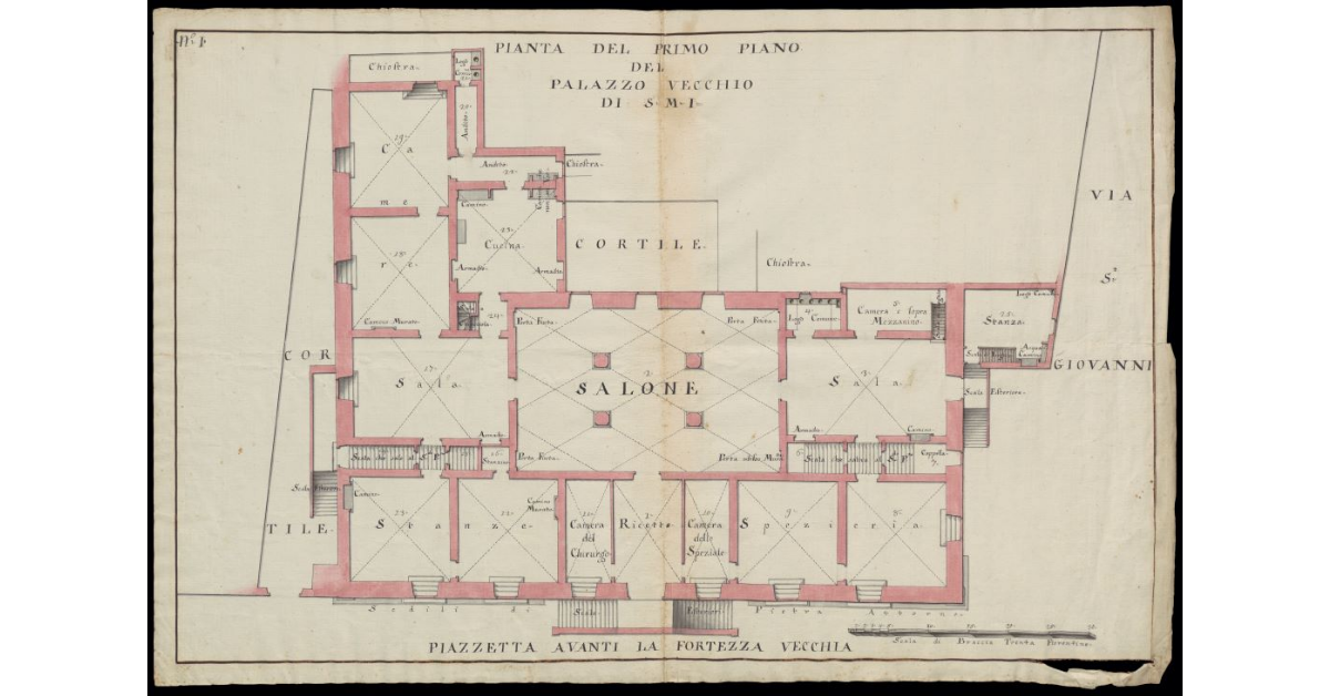 Pianta del primo piano del Palazzo Vecchio di S.M.I. [a Livorno]
