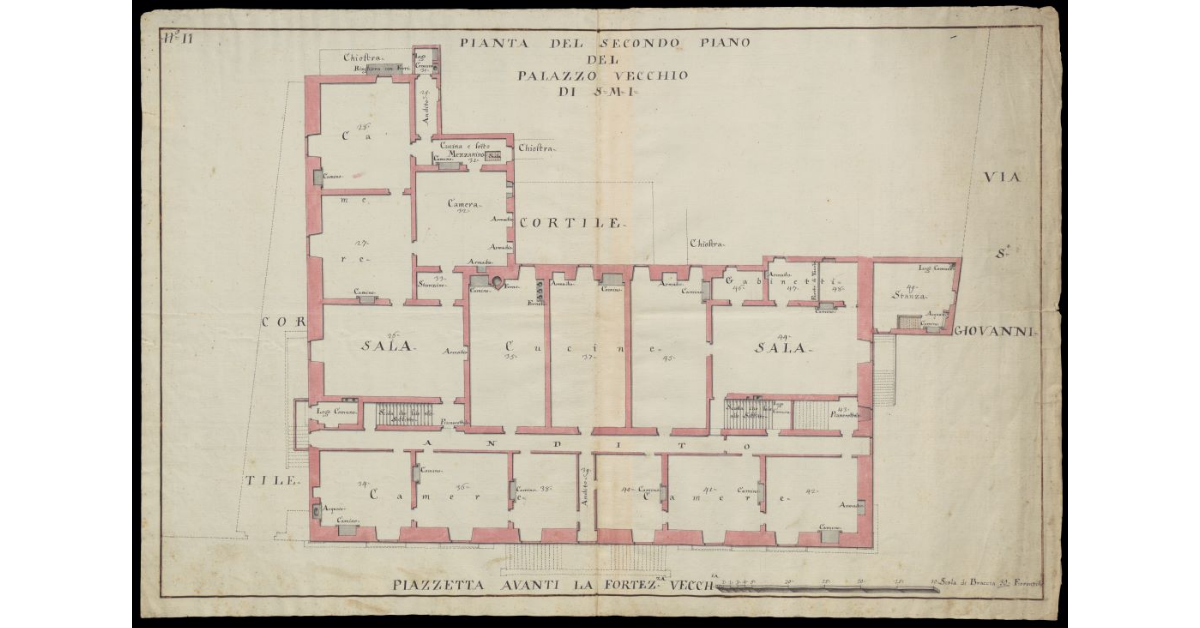 Pianta del secondo piano del Palazzo Vecchio di S.M.I. [a Livorno]
