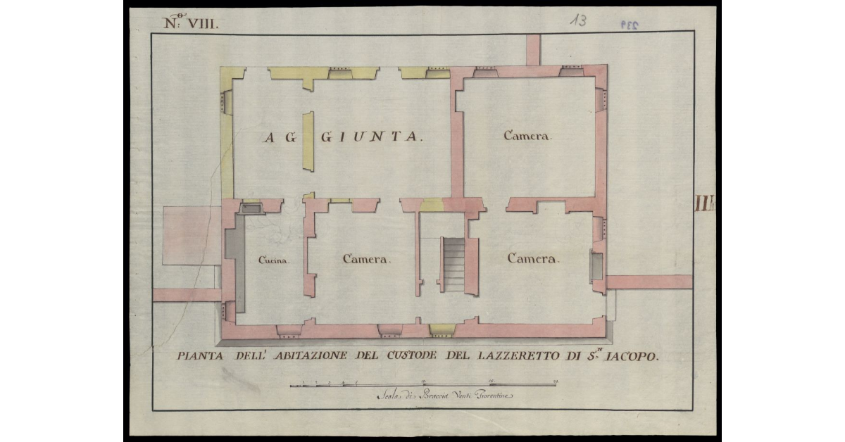 Pianta dell'abitazione del custode del Lazzeretto di S. Jacopo [a Livorno]