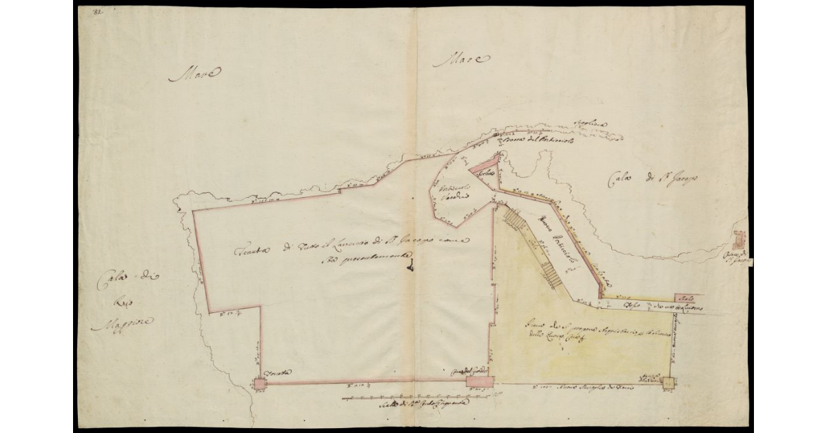 Tenuta di tutto il Lazzeretto di S. Jacopo come sta presentemente [con il terreno che si vuole acquistare per l'ampliamento. Bozza]