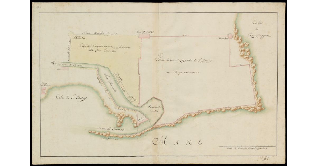 Tenuta di tutto il Lazzeretto di S. Jacopo come sta presentemente [con il terreno che si vuole acquistare per l'ampliamento]
