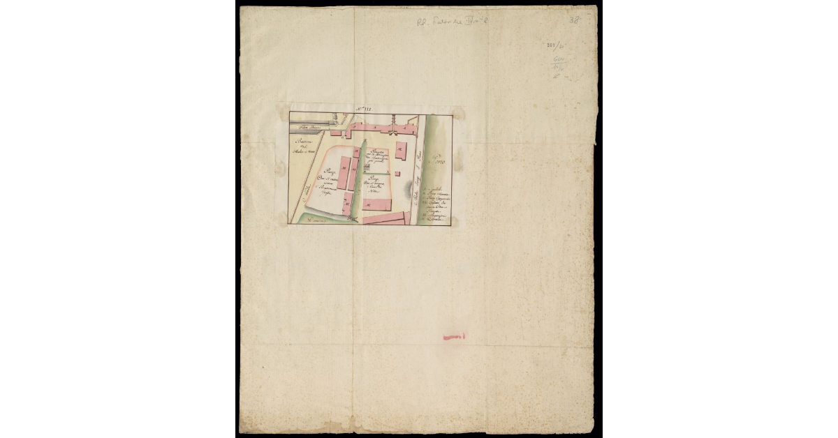 [Pianta dell'area dove si costruiscono i bastimenti nel porto di Livorno]