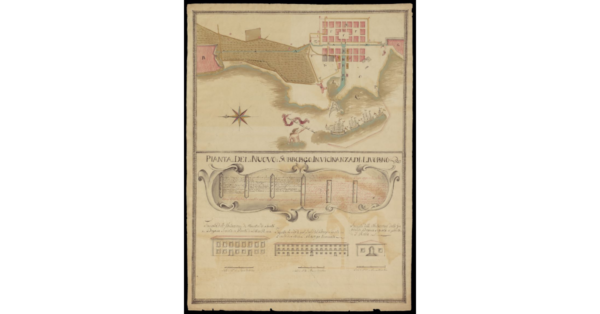Pianta del nuovo Subborgo in vicinanza di Livorno