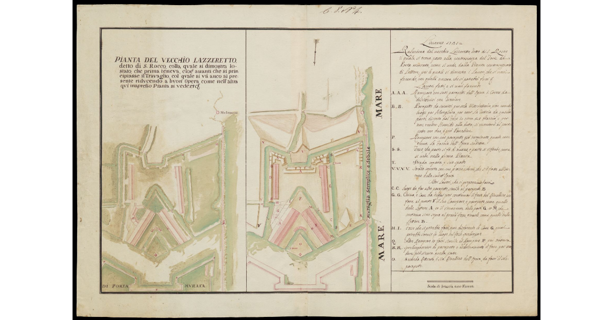 Pianta del vecchio Lazzeretto detto di S. Rocco colla quale si dimostra lo stato che prima teneva