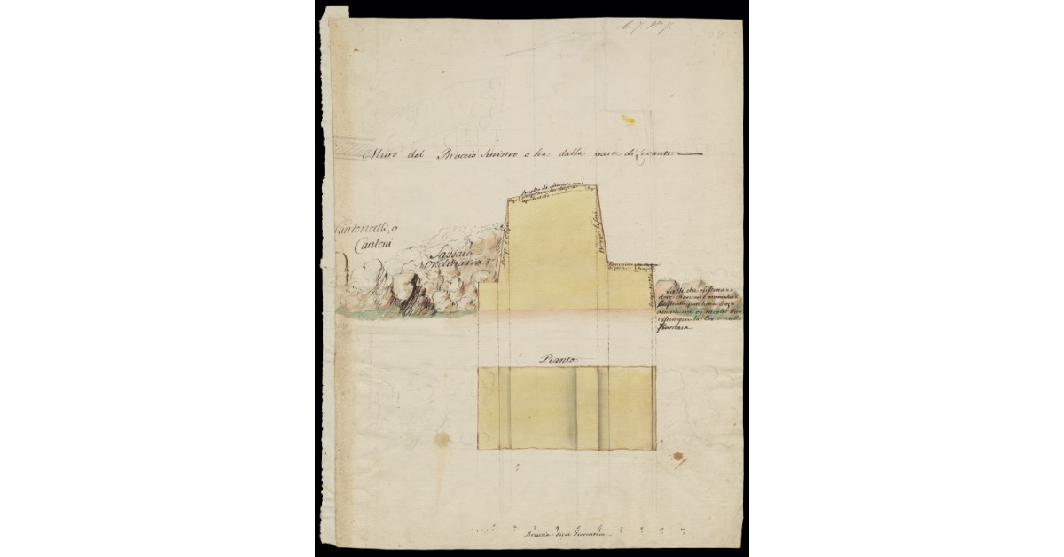 Muro del braccio sinistro o sia dalla parte di Levante [di Porta a Pisa a Livorno]