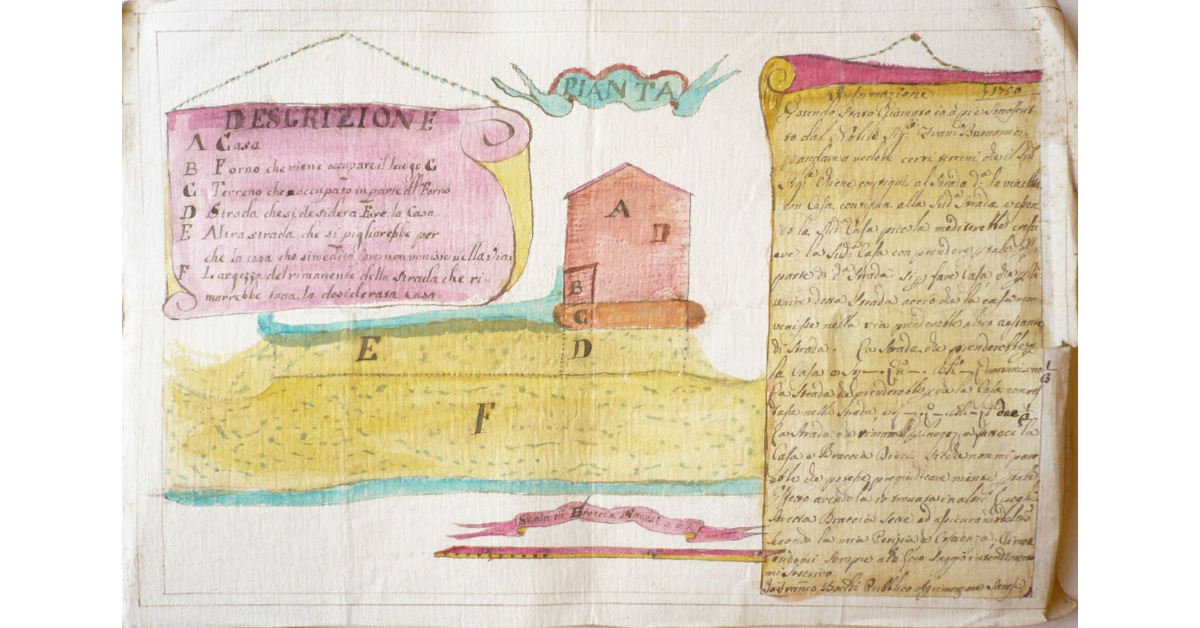 Pianta [di una abitazione di Via Alta a Torrita]