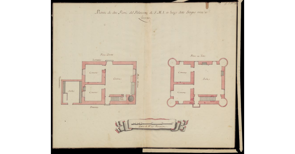 Piante de due piani del Palazzetto di S.M.I. in luogo detto Stagno vicino a Livorno