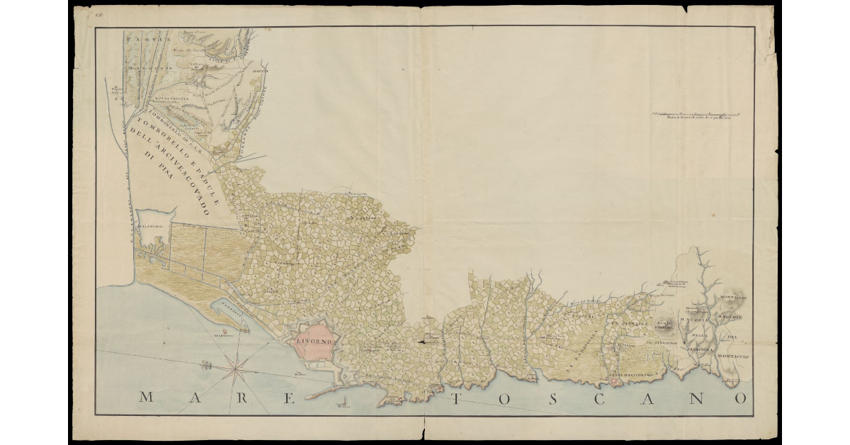[Pianta della Pianura Livornese dal Padule Maggiore al Forte di Antignano]