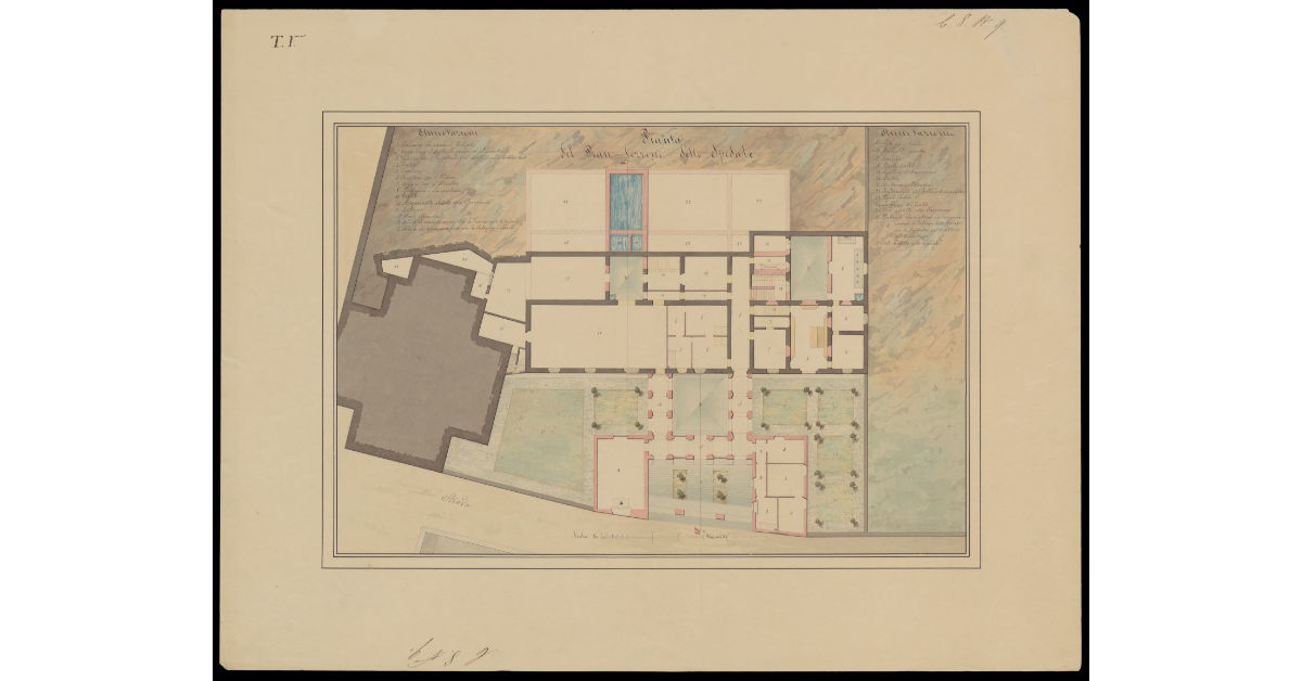 Pianta del pian terreno dello Spedale [di Portoferraio]