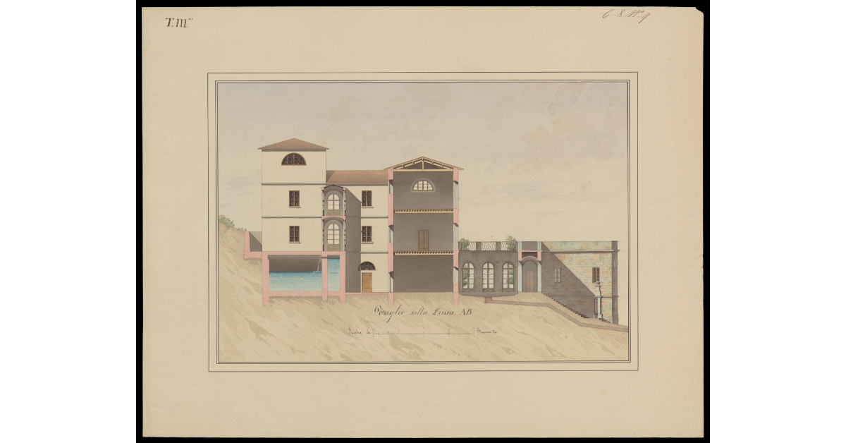 Taglio sulla linea AB [dello Spedale di Portoferraio]