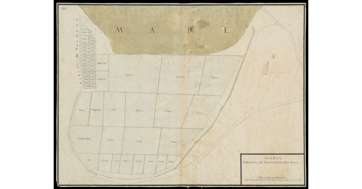 Pianta delle Saline alla Trapanese sotto San Rocco