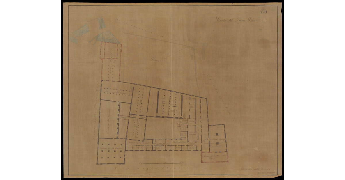 Pianta del primo piano [dello stabile dei Sali e Tabacchi in Lucca]