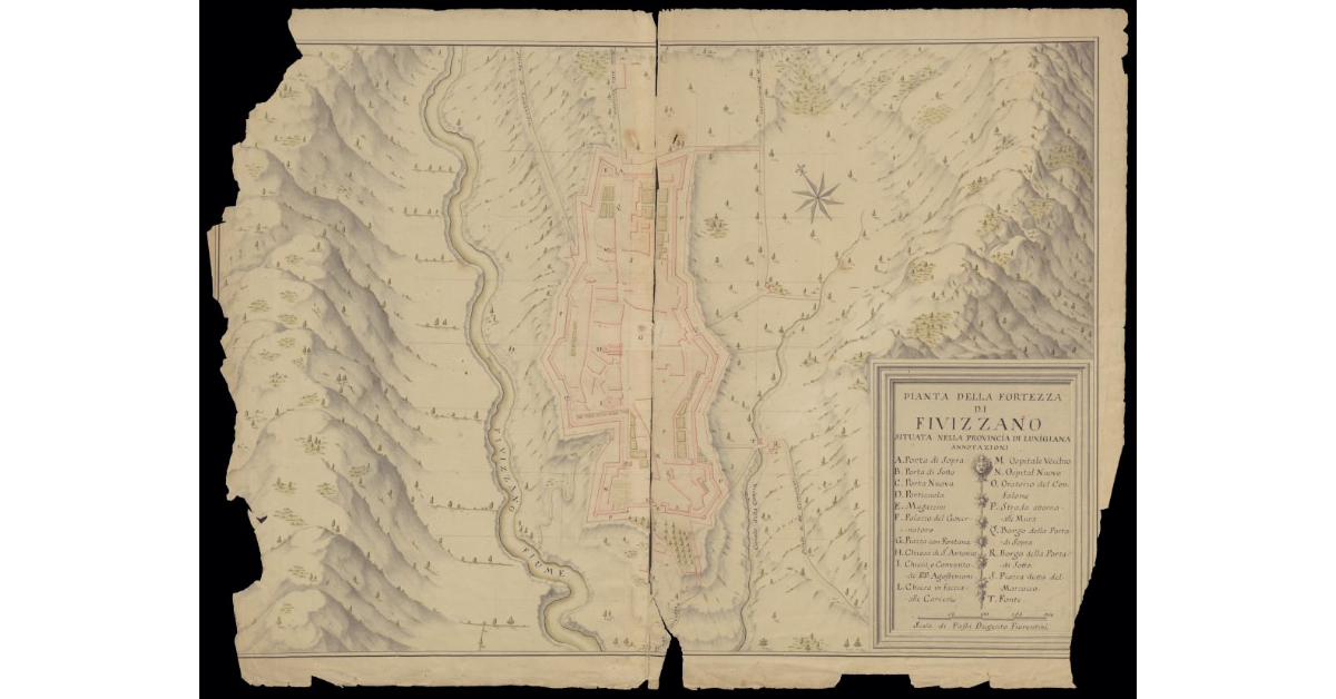 Pianta della Fortezza di Fivizzano situata nella Provincia di Lunigiana