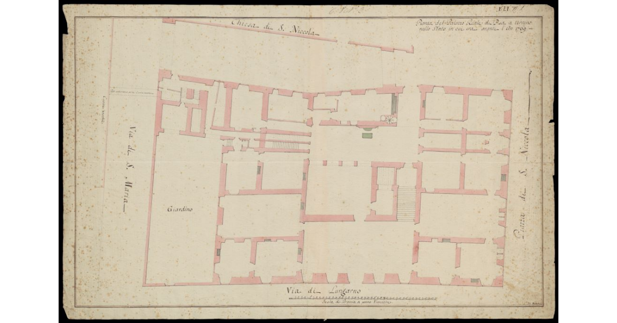 Pianta del Palazzo Reale di Pisa a terreno nello stato in cui era avanti l'anno 1769