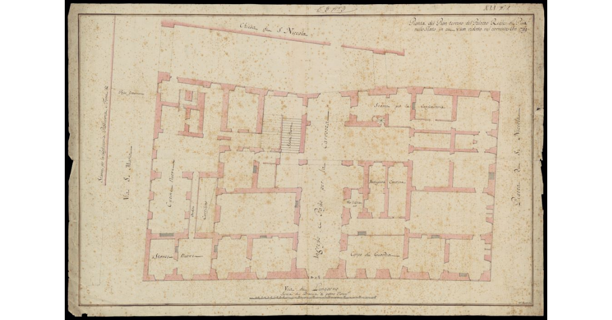Pianta del pian terreno del Palazzo Reale di Pisa nello stato in cui vien ridotto nel corrente anno 1769