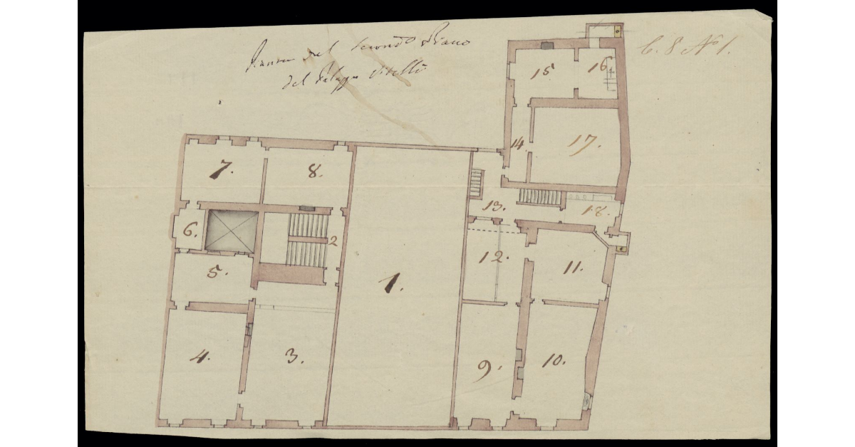 Pianta del secondo piano del Palazzo Vitelli [di Pisa]