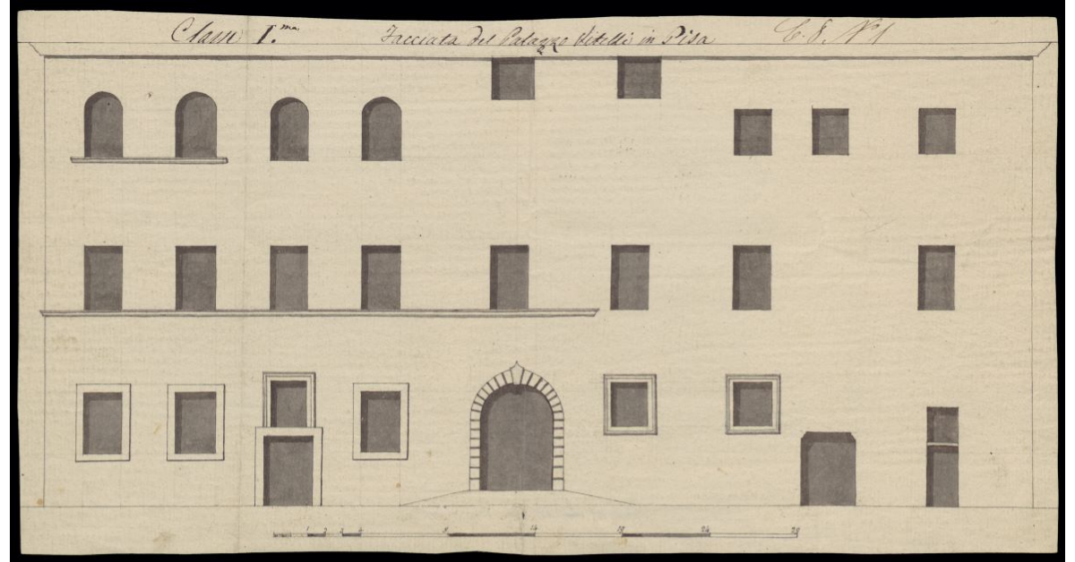 Facciata del Palazzo Vitelli in Pisa