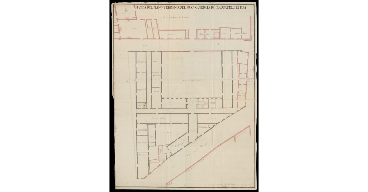 Pianta del piano terreno dello Spedale dei Trovatelli di Pisa