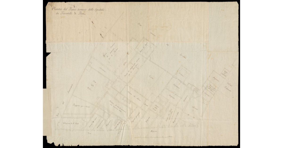 Pianta del piano terreno dello Spedale dei Trovatelli di Pisa