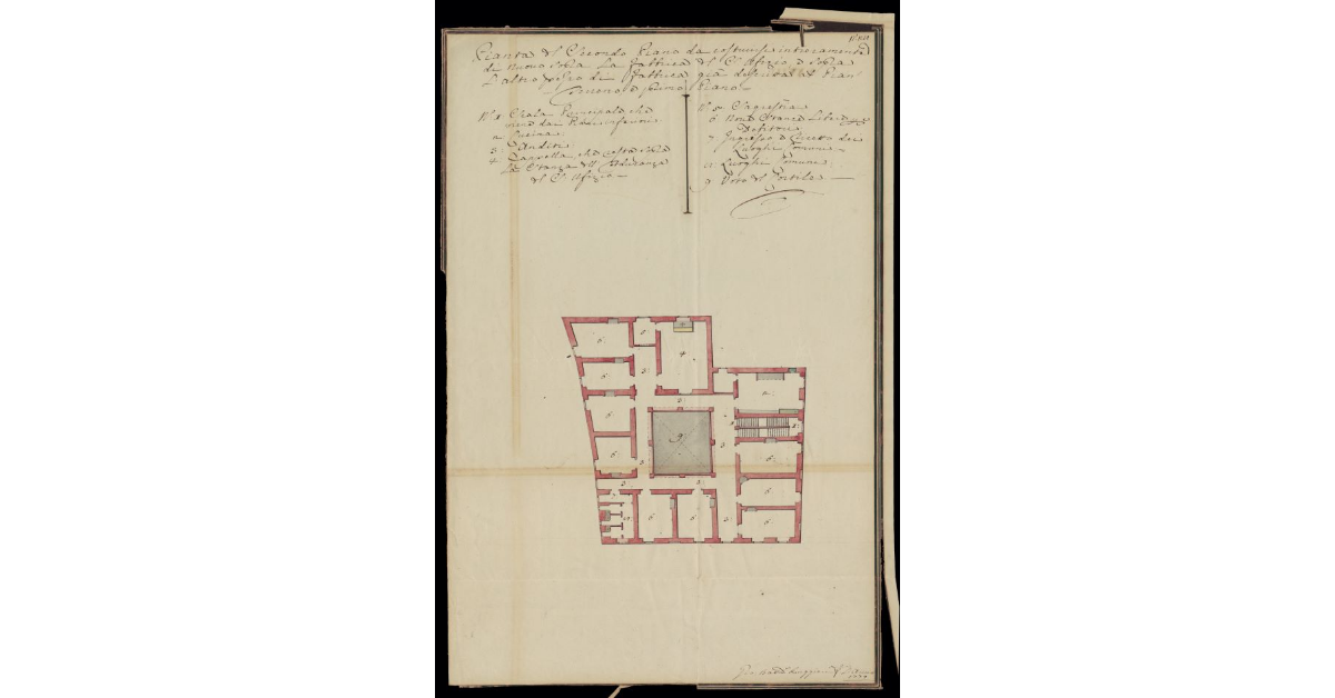Pianta del secondo piano [della Fabbrica di S. Apollinare di Pisa] da costruirsi di nuovo sopra la Fabbrica del S. Ufizio