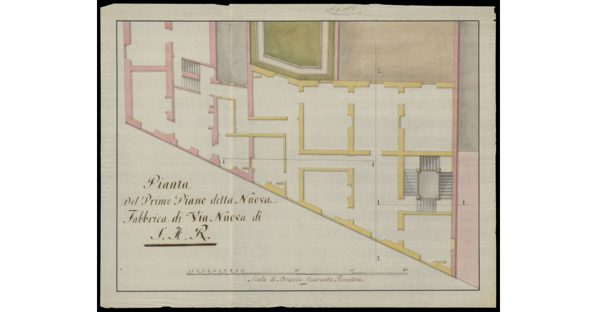 Pianta del primo piano della nuova Fabbrica di Via Nuova di S.A.R. [a Pisa]