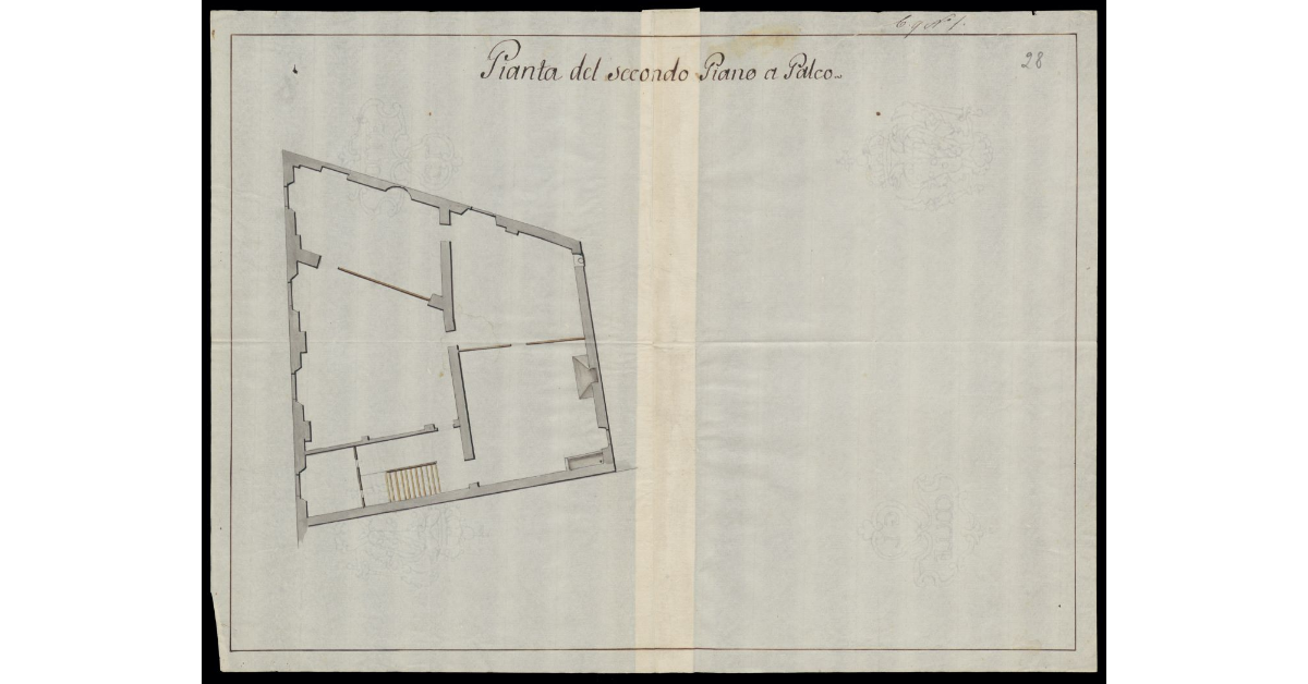 Pianta del secondo piano a palco [della Casa delle Vele a Pisa]