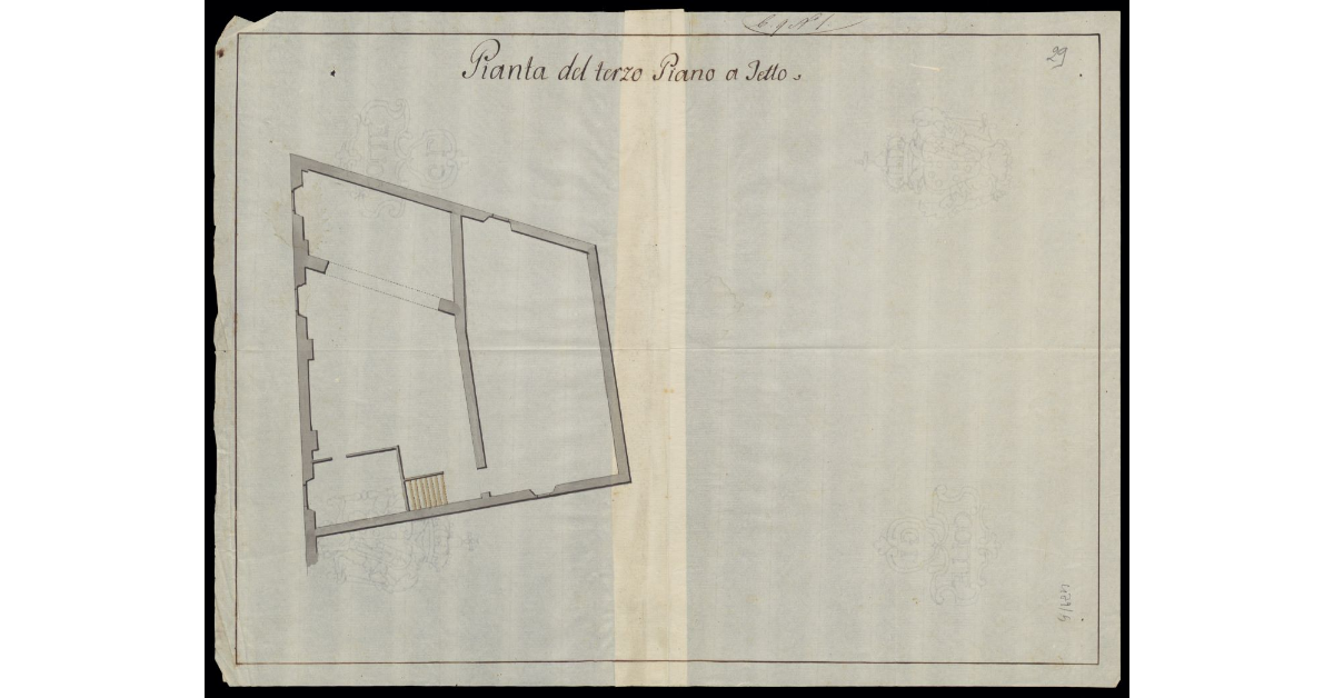 Pianta del terzo piano a tetto [della Casa delle Vele a Pisa]