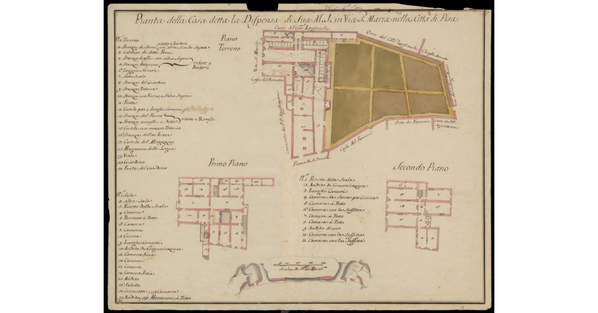 Pianta della casa detta La Dispensa di Sua M.I. in Via S. Maria nella Città di Pisa