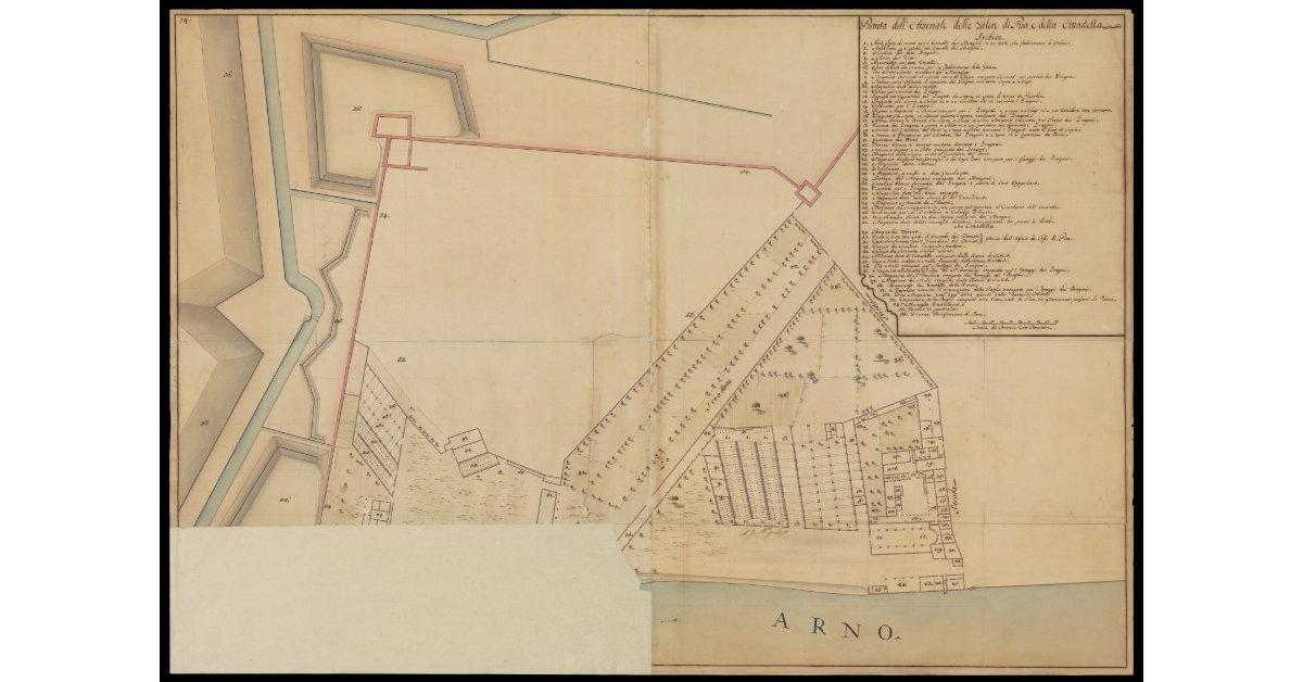 Pianta dell'Arsenale delle Galere di Pisa e della Cittadella