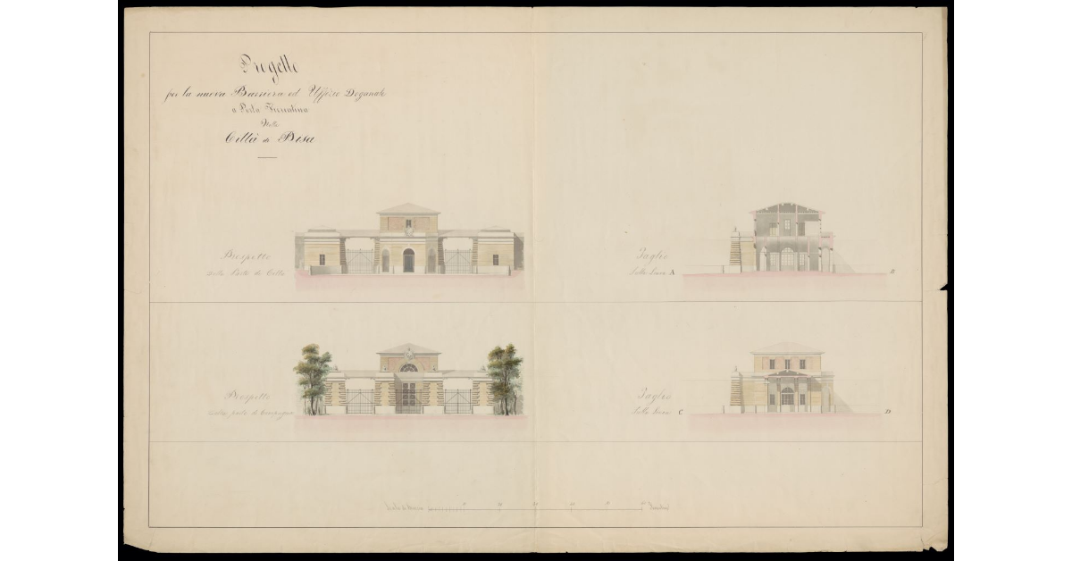 Progetto per la nuova Barriera ed Uffizio Doganale a Porta Fiorentina nella Città di Pisa