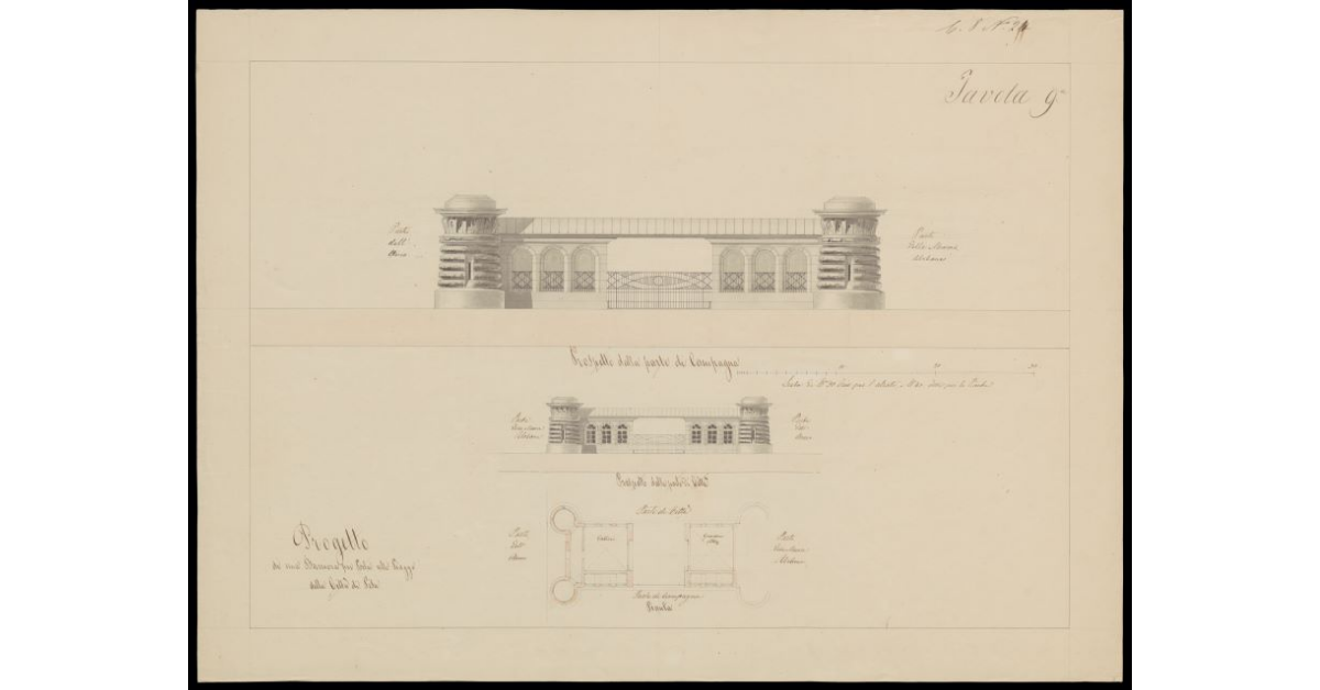 Progetto di una Barriera per Porta alle Piagge della Città di Pisa. Tavola 9