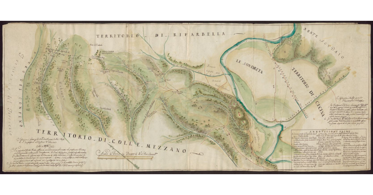 [Pianta del territorio di confine fra Riparbella e Collemezzano]