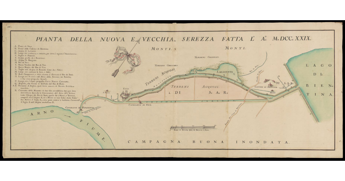 Pianta della vecchia e nuova Serezza fatta l'anno MDCCXXIX
