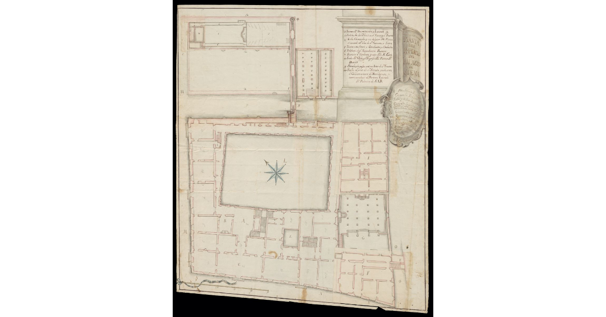 Pianta del primo piano del Palazzo Reale in Siena