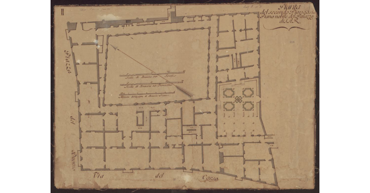 Pianta del secondo piano o sia Piano Nobile del Palazzo di S.A.R. [in Siena]