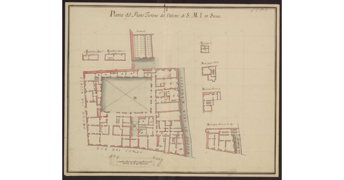 Pianta del Pian Terreno del Palazzo di S.M.I. in Siena
