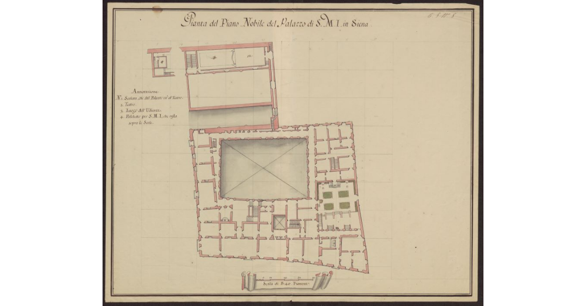 Pianta del piano nobile del Palazzo di S.M.I. in Siena