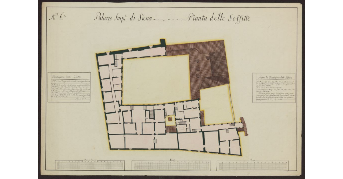 Palazzo Imperiale di Siena. Pianta delle soffitte