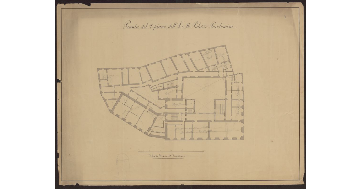 Pianta del 2° piano dell'I. e R. Palazzo Piccolomini [di Siena]
