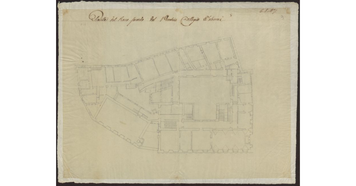 Pianta del piano secondo del vecchio Collegio Tolomei