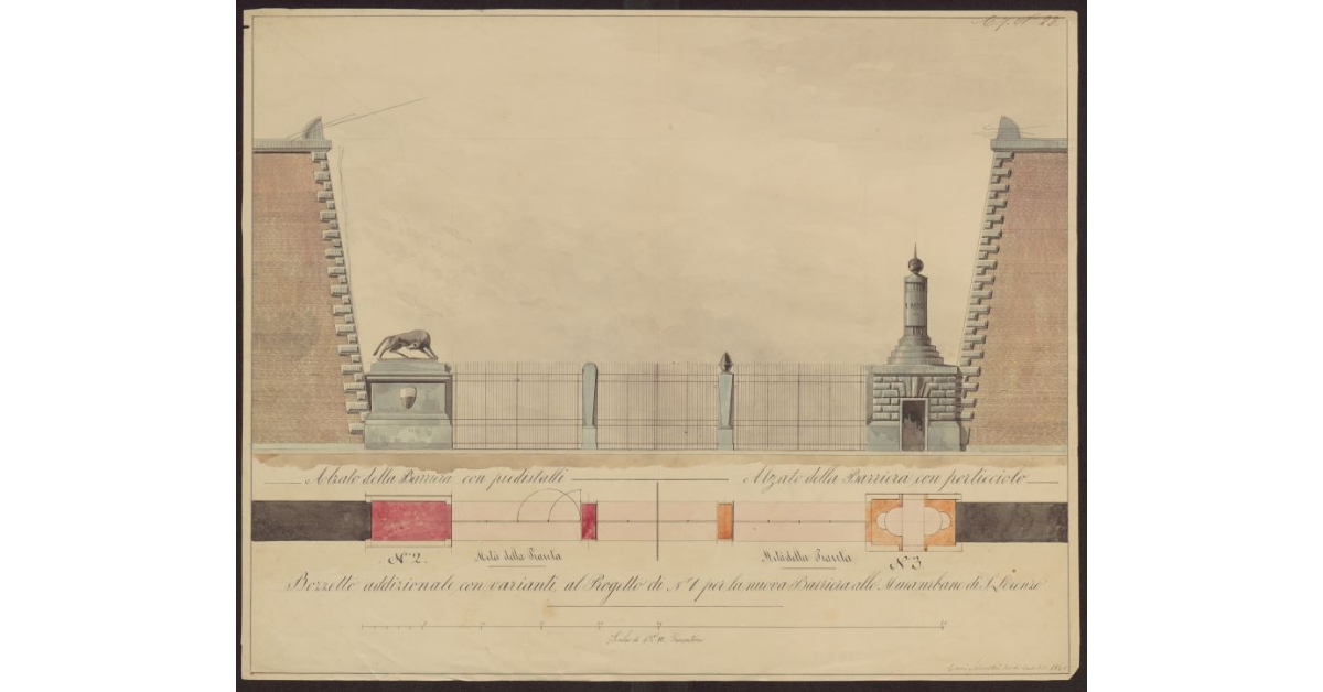 Bozzetto addizionale con varianti al progetto di N. 1 per la nuova Barriera alle Mura urbane di S. Lorenzo