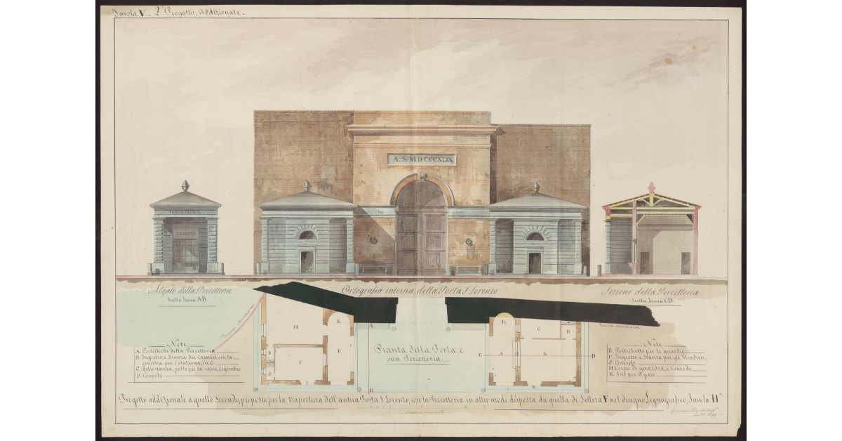 Progetto addizionale a quello secondo proposto per la riapertura dell'antica Porta S. Lorenzo [in Siena]