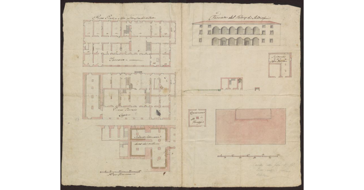 [Pianta e facciata del palazzo di Radicofani]