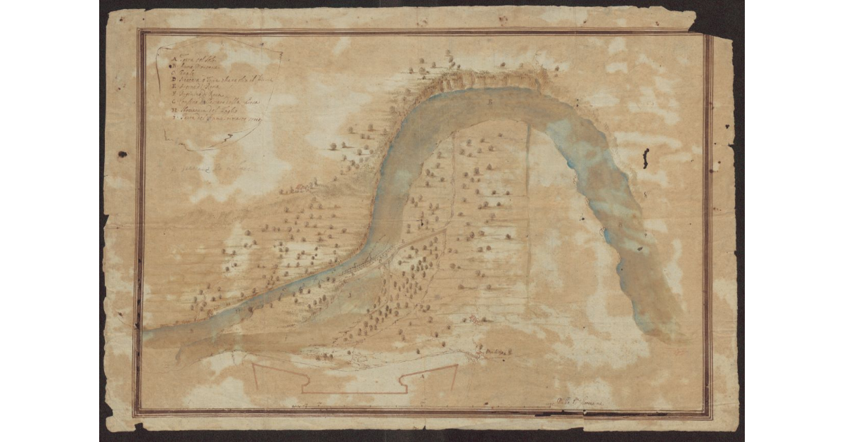 [Pianta di un tratto del Fiume Montone presso Terra del Sole]