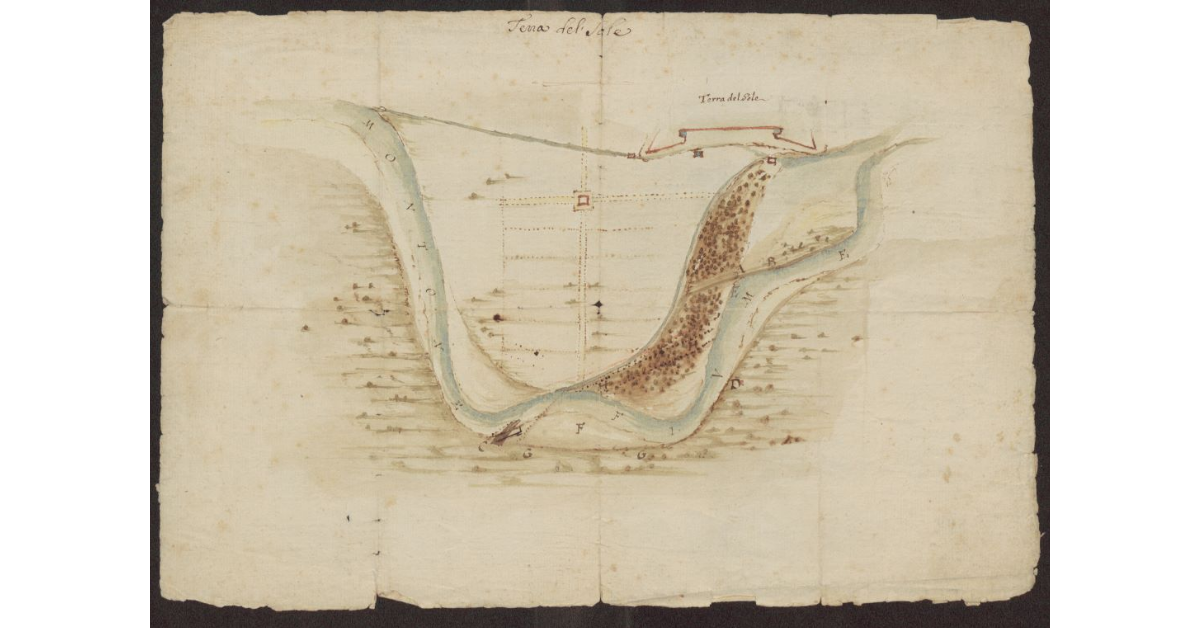 [Pianta di un tratto del Fiume Montone presso Terra del Sole]