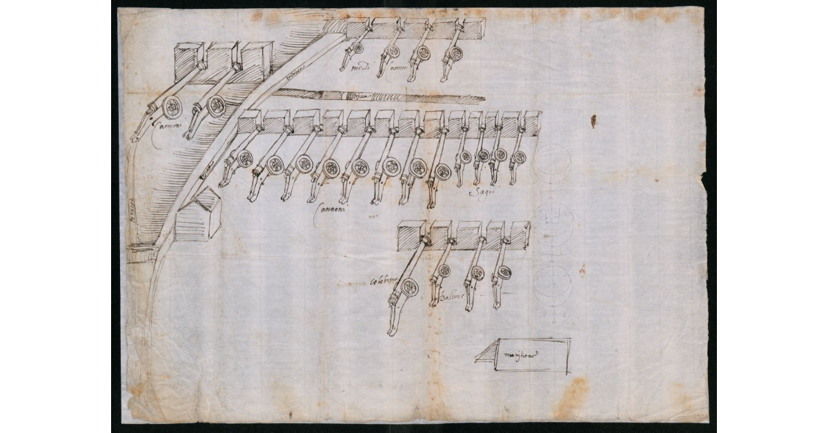 Disegno di Montedoglio [con la sistemazione dei cannoni nella fortezza]