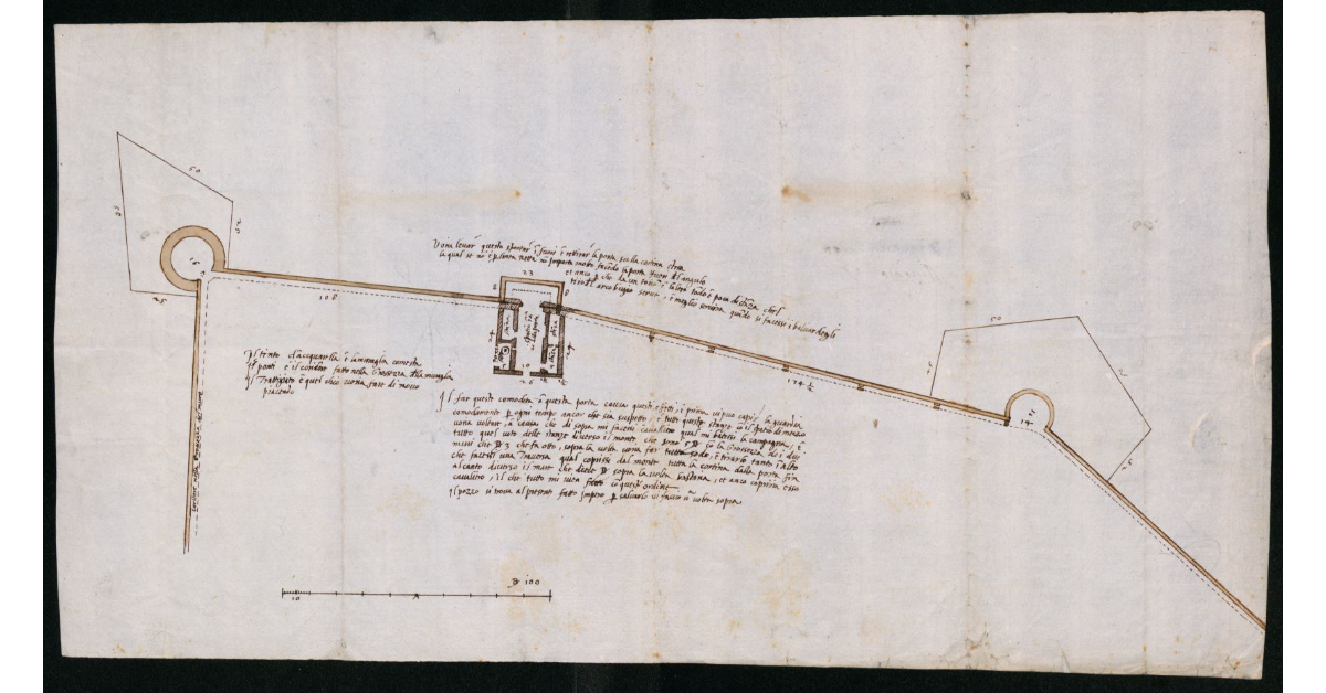[Pianta di una fortificazione di Portoferraio con progetto di rafforzamento]